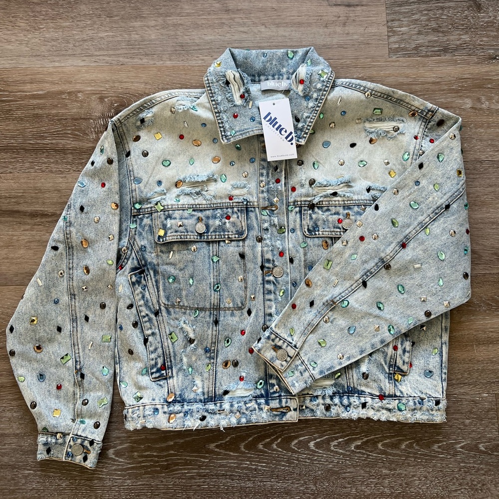 Jeweled Blue Jean Jacket Classic Design